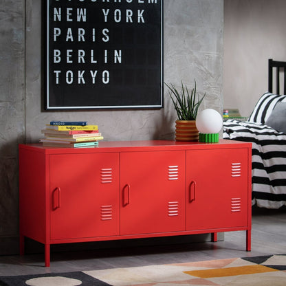 Stevie 3 Door Locker - Red | Steel Storage Space