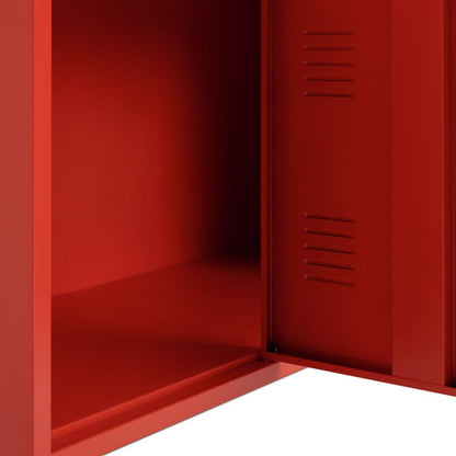 Stevie 3 Door Locker - Red | Steel Storage Space
