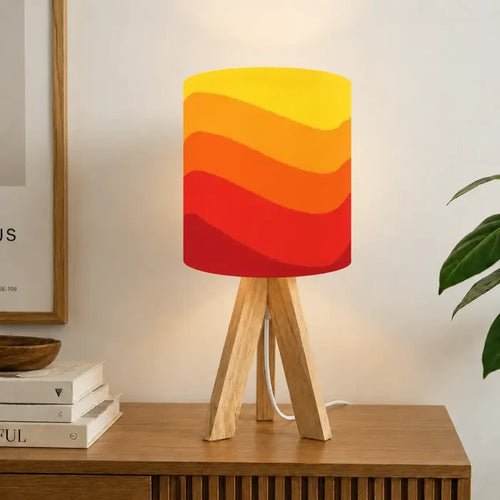 Sun Down 70s Retro Tripod Lamp – Mid Century Accent Light with Remote Control - retro table lamps