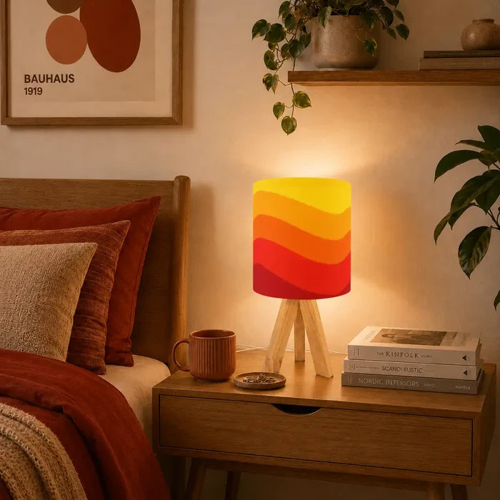 Sun Down 70s Retro Tripod Lamp – Mid Century Accent Light with Remote Control - retro table lamps