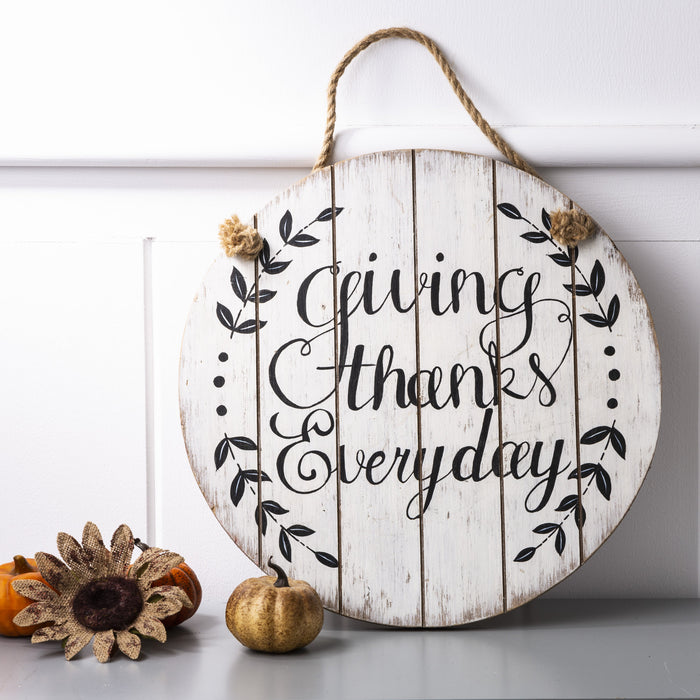 Thanksgiving Wall Decorations Farmhouse Wooden Wall Decorative Sign Round Hanging Thanksgiving Wall Art
