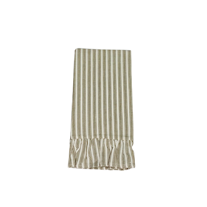 Ticking Stripe Ruffle Hand Towel