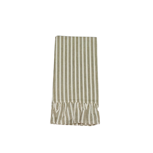 Ticking Stripe Ruffle Hand Towel