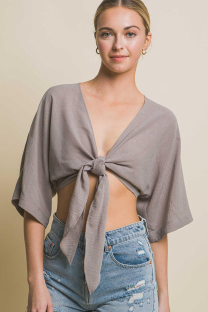 TIE CROPPED COVER TOP
