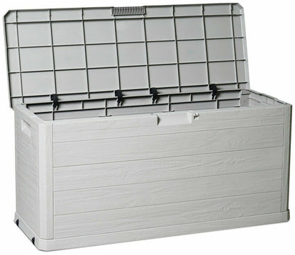Toomax 280L Wood Effect Garden Storage Box - Grey