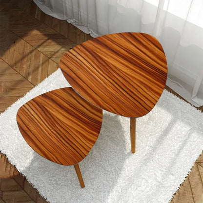 Triangle 50s Retro Tripod Nesting Table Set Rosewood Print - One Size - retro nesting tables