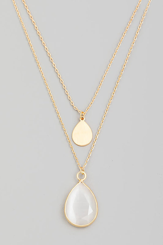 TWO ROW TEARDROP PENDANT