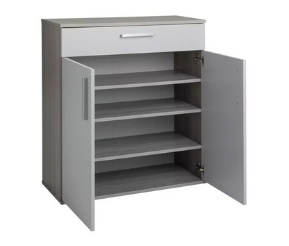 Venetia 2 Door Shoe Storage Cabinet - Grey & Oak