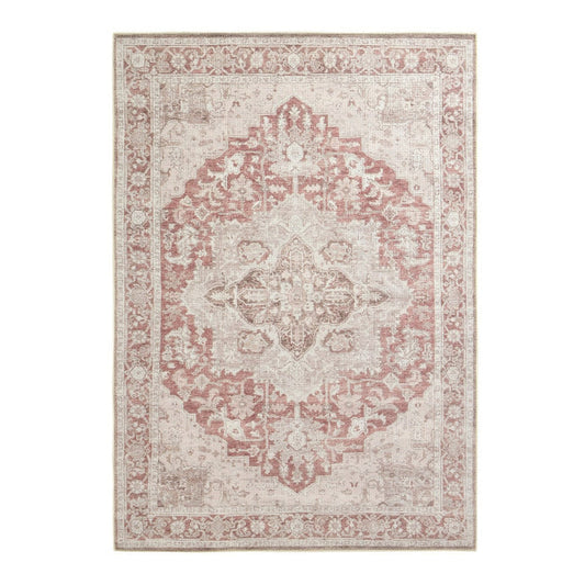 Vintage Effect Red Flatweave Rug - 160x230cm | Traditional Floor Accent