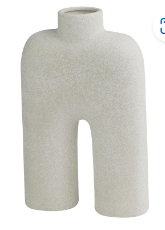 WHITE CERAMIC ABSTRACT ARCHED VAS