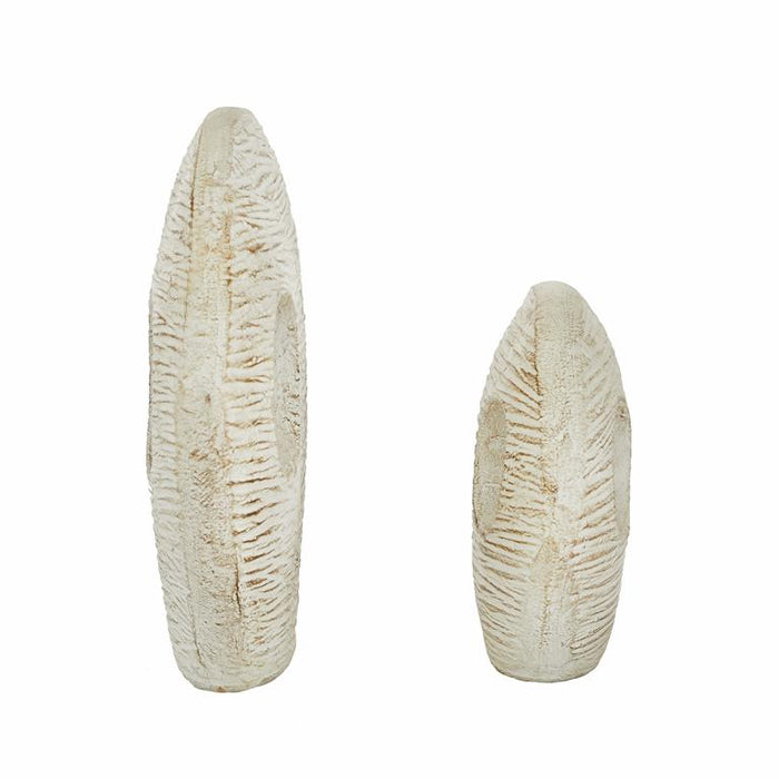 WHITE CERAMIC FISH SCULPTURE