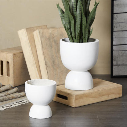WHITE MAGNESIUM OXIDE INDOOR OUTDOOR PLANTER