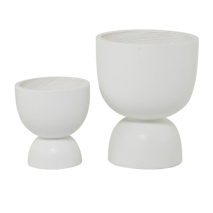 WHITE MAGNESIUM OXIDE INDOOR OUTDOOR PLANTER