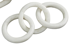 WHITE MARBLE CHAIN GEOMETRIC 3 LINK SCULPTURE WITH VARIOUS SHAPES