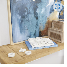 WHITE MARBLE TIC TAC TOE GAME