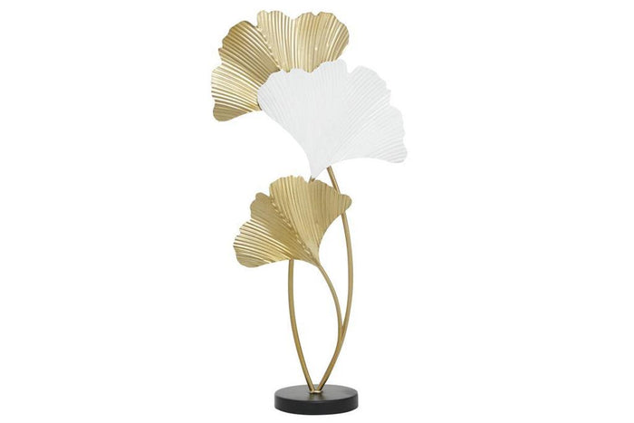 WHITE METAL LEAF SCULPTURE