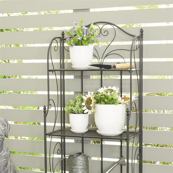 WHITE PORCELAIN INDOOR OUTDOOR PLANTER WITH ATTACHED SAUCER