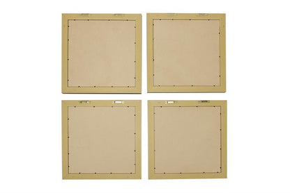 WHITE SQUARE SEA SHELL COASTAL WALL ART IN BROWN FRAMES
