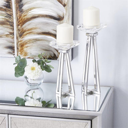 WHITE STAINLESS STEEL CANDLE HOLDER
