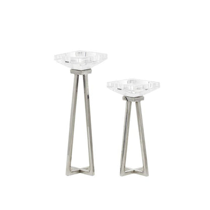 WHITE STAINLESS STEEL CANDLE HOLDER