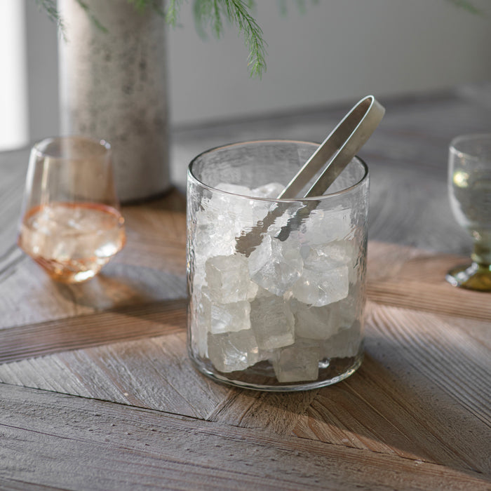 Winchcombe Glass Ice Bucket with Metal Tongs