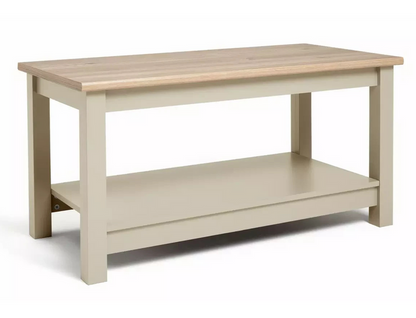 Winchester Coffee Table - Cream | Modern Living Room Table with Storage Shelf