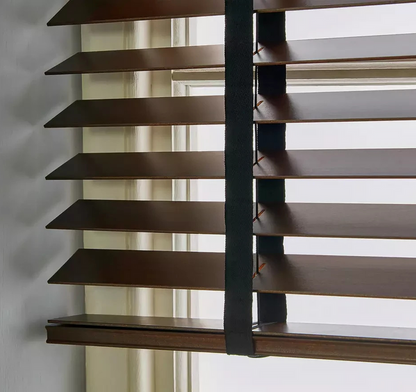 Wooden Brown 50mm Slat Venetian Blind 90cm | Window Privacy Blind Home