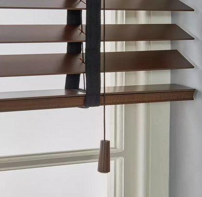 Wooden Brown 50mm Slat Venetian Blind 90cm | Window Privacy Blind Home