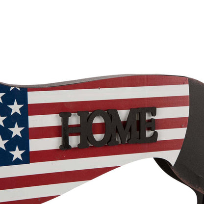 Wooden Metal Patriotic Double Sided Dachshund Porch Sign