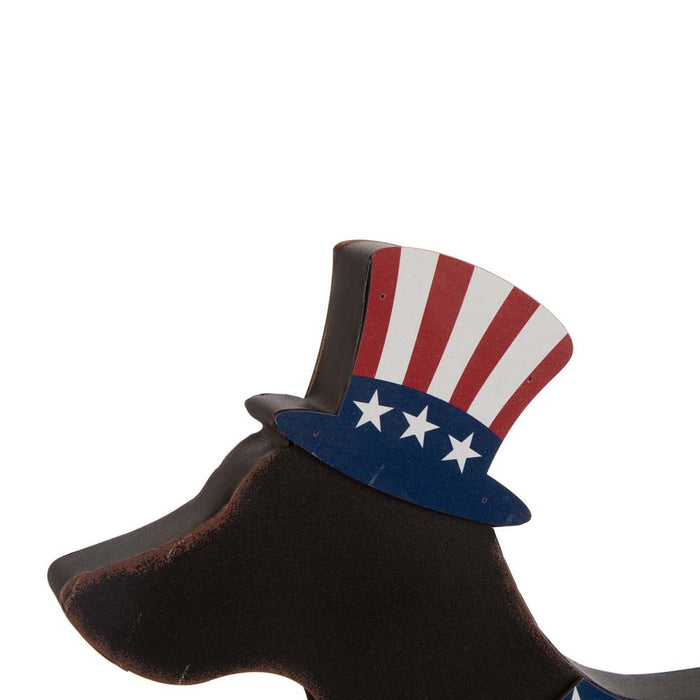 Wooden Metal Patriotic Double Sided Dachshund Porch Sign