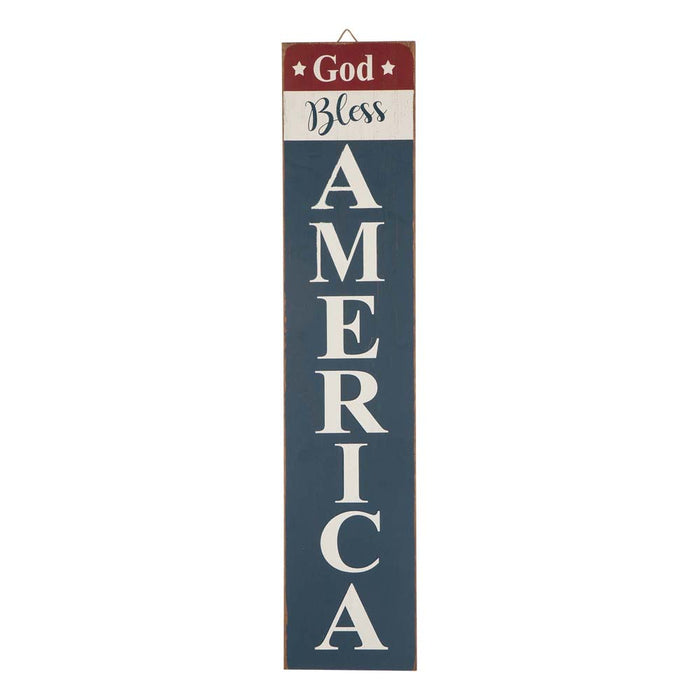 Wooden Patriotic Word "God Bless America" Sign Wall Decor