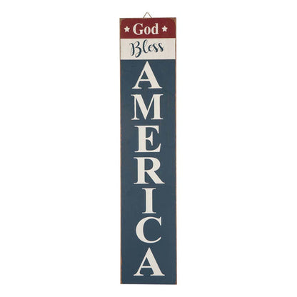 Wooden Patriotic Word "God Bless America" Sign Wall Decor