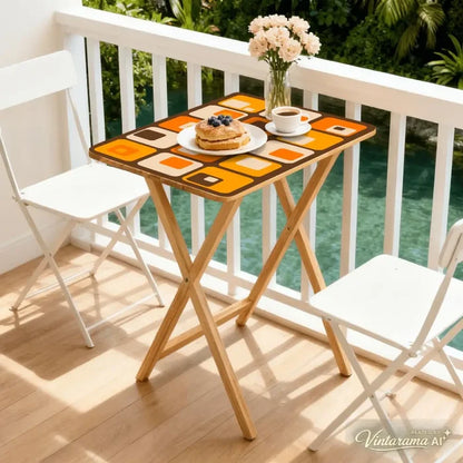 Wooden TV Tray Tables Set – Retro 70s Folding Tables for Small Spaces - 4 Pack - retro tv tray