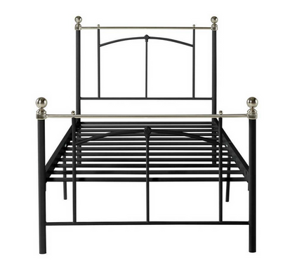 Yani Single Metal Bed Frame - Black | Kids Bedroom Furniture Guest Sleep Frame