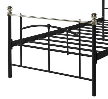 Yani Single Metal Bed Frame - Black | Kids Bedroom Furniture Guest Sleep Frame