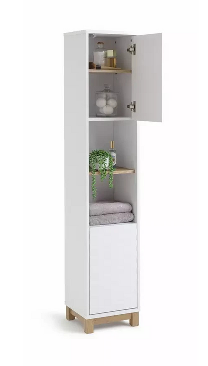 Zander Tallboy White | Tall Storage Cabinet Furniture Unit