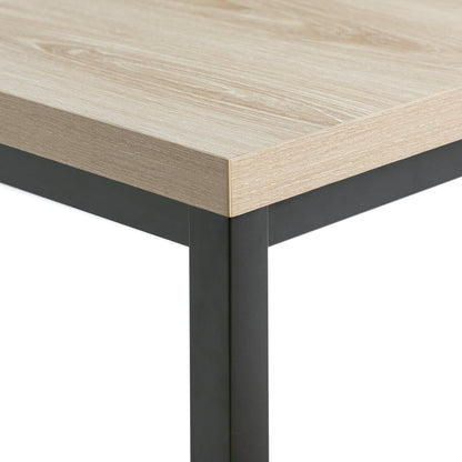 Zayn Wood Effect Dining Table & 2 Black Chairs